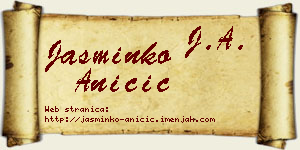 Jasminko Aničić vizit kartica